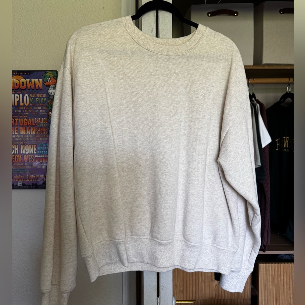 NWOT Victoria Secret Crewneck Sweatshirt  - Medium + Oatmeal/Heather